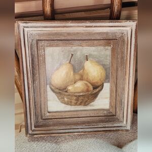 Rustic Pears in Basket Framed Art